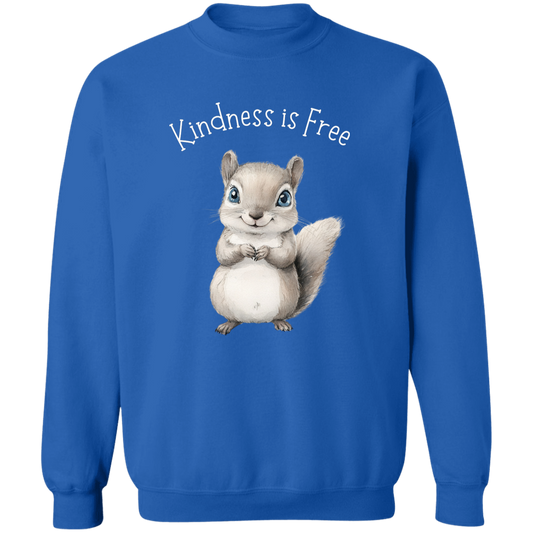 Kindness is Free, Cute Squirrel Animal Lover, Cozy Pullover Sweatshirt, Many Colors