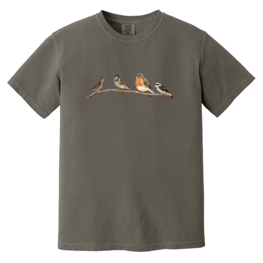 Birds On A Branch Watercolor Garment Dyed Heavyweight Comfort Colors Tshirts Fall Colors