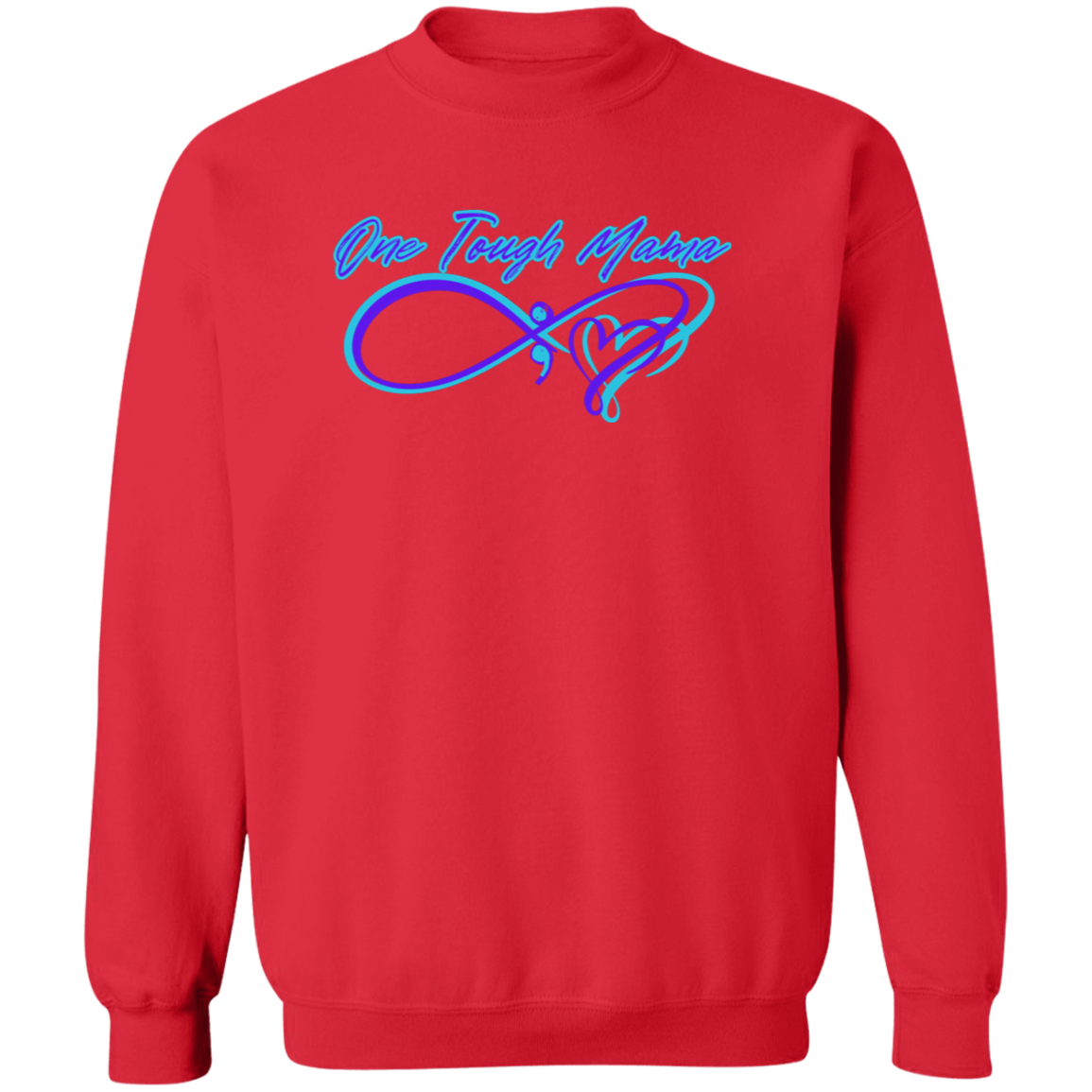 ONE TOUGH MAMA NEON BLUE LOGO LADIES SOFT SWEATSHIRT