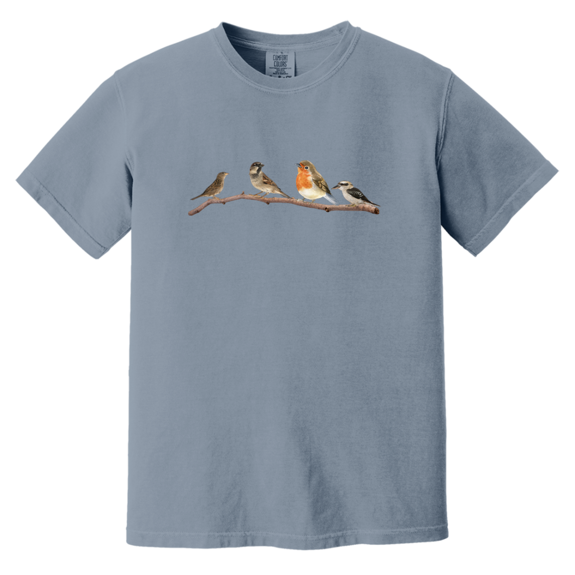 Birds On A Branch Watercolor Garment Dyed Heavyweight Comfort Colors Tshirts Fall Colors