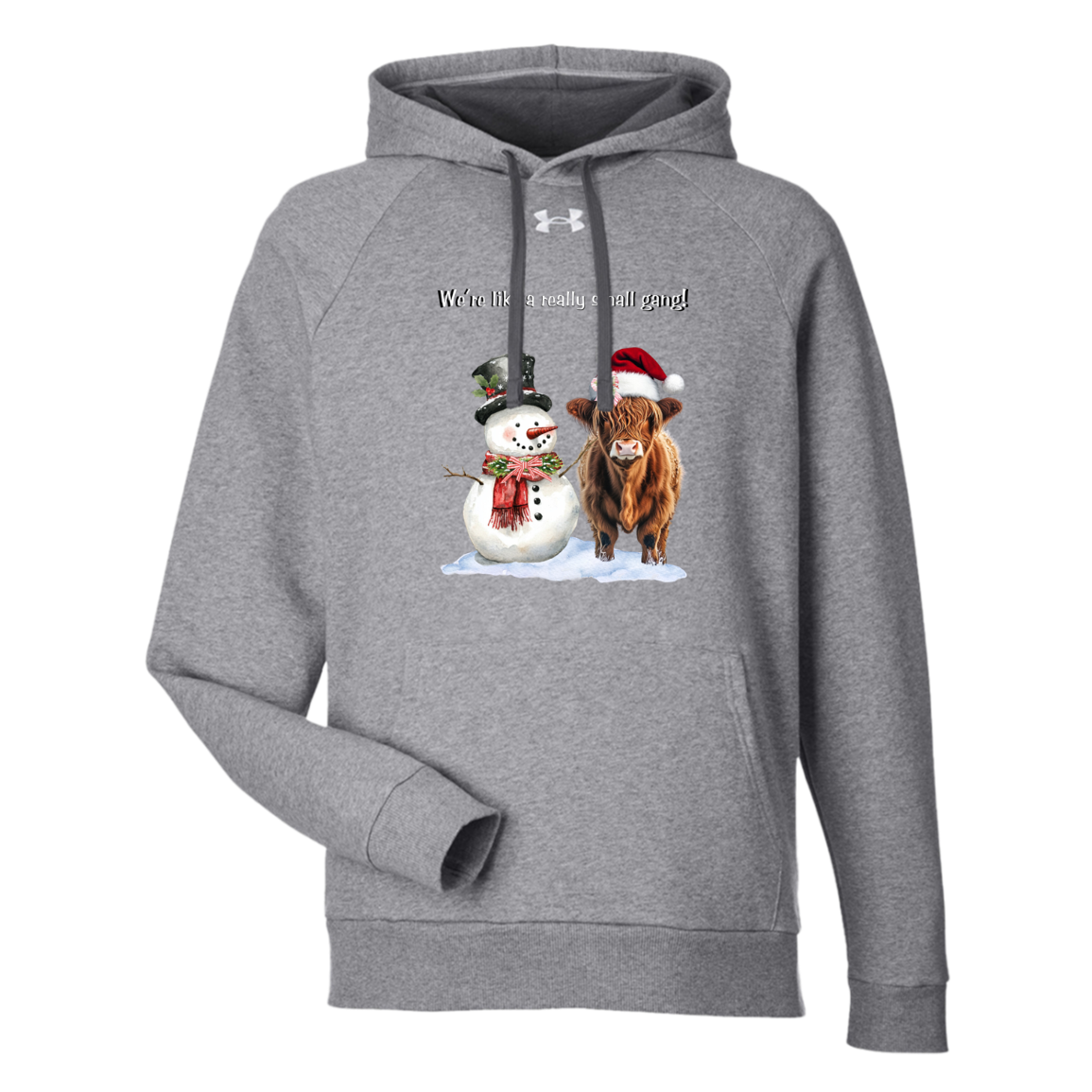 We’re Like a Really Small Gang, Cute Snowman with Highland Cow Under Armour Ladies Rival Fleece Hoodie