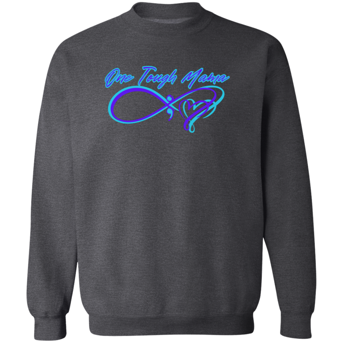 ONE TOUGH MAMA NEON BLUE LOGO LADIES SOFT SWEATSHIRT