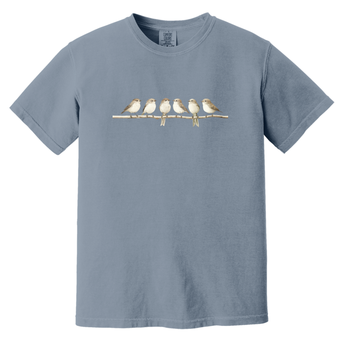Cute Neutral Birds on Branch Fall Heavyweight Garment-Dyed Comfort Colors T-Shirt