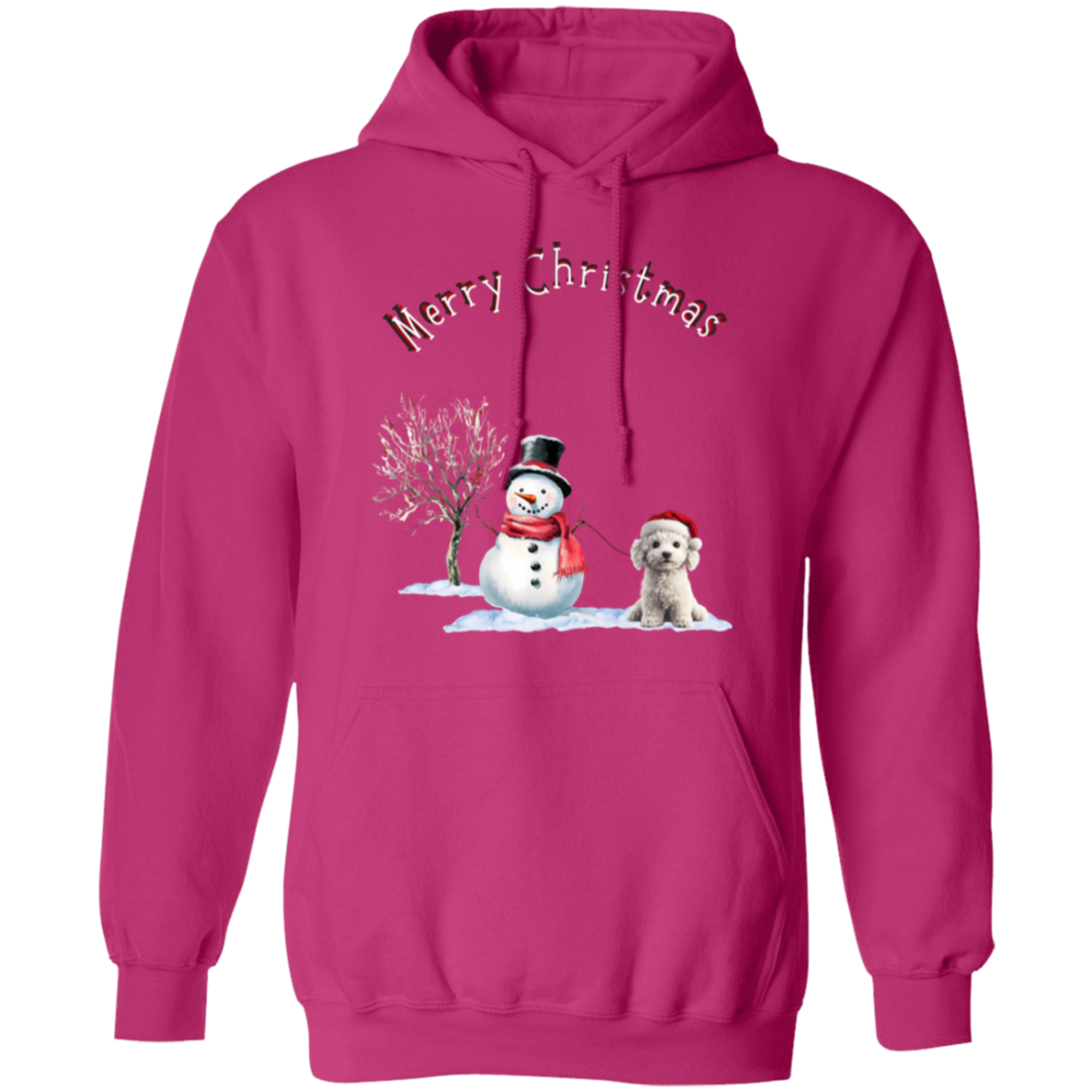 Merry Christmas Jolly Snowman Walking Dog Cozy Ladies Hoodie Choose your color