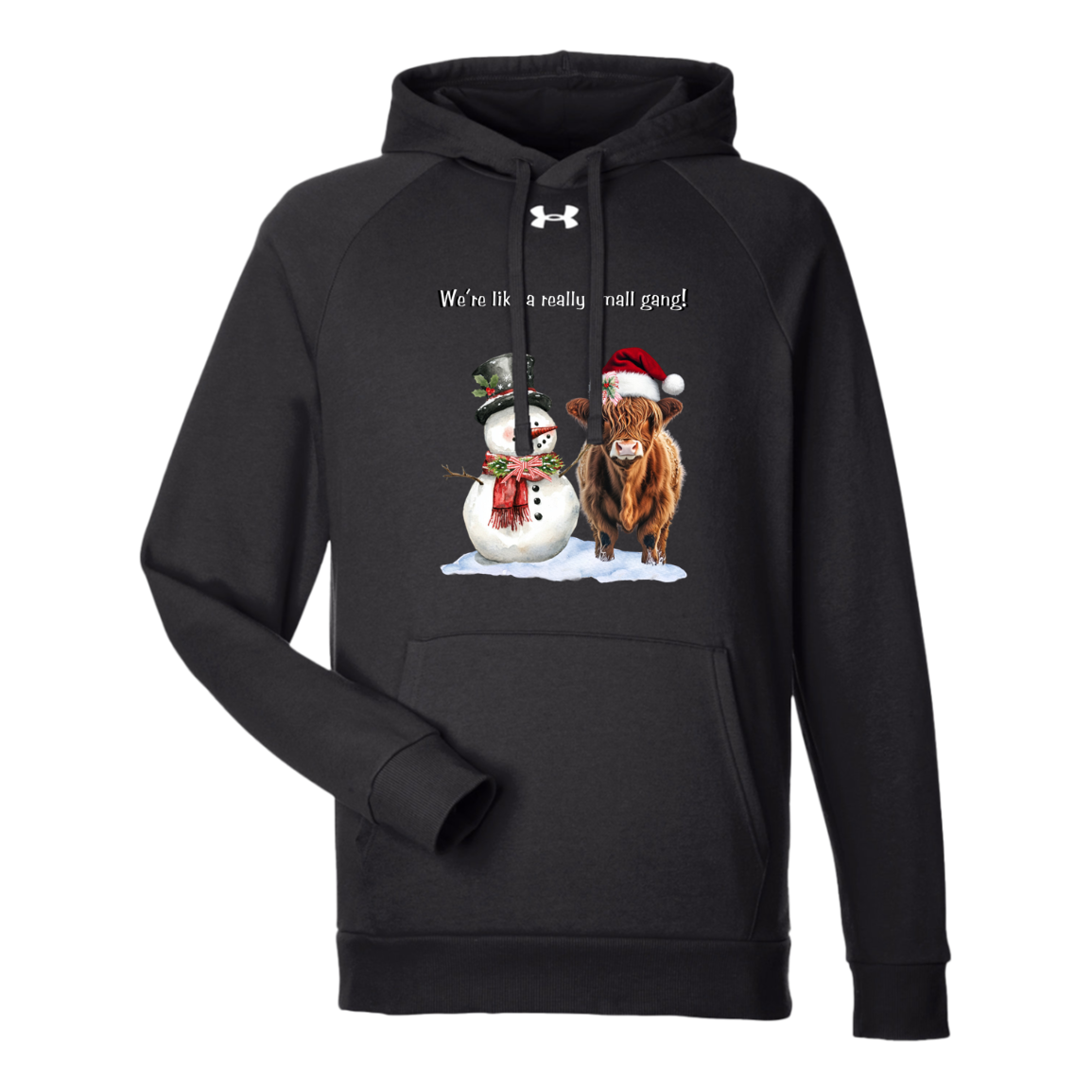 We’re Like a Really Small Gang, Cute Snowman with Highland Cow Under Armour Ladies Rival Fleece Hoodie