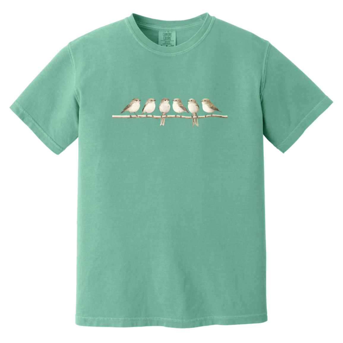 Cute Neutral Birds on Branch Fall Heavyweight Garment-Dyed Comfort Colors T-Shirt