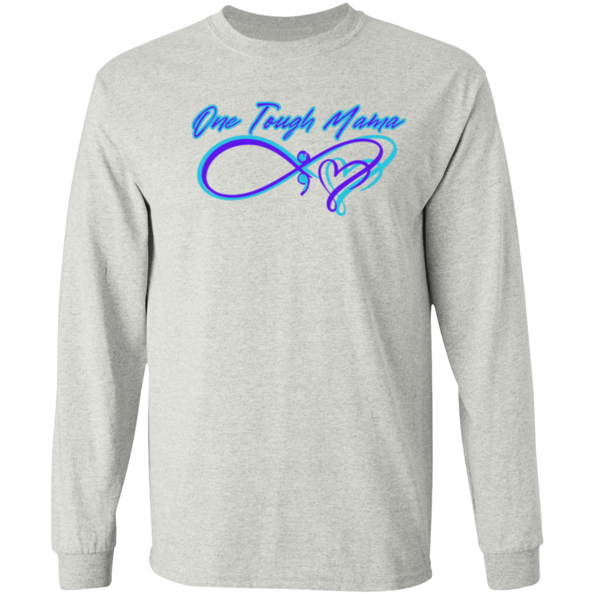 ONE TOUGH MAMA NEON BLUE LOGO SOFT L/S TSHIRT