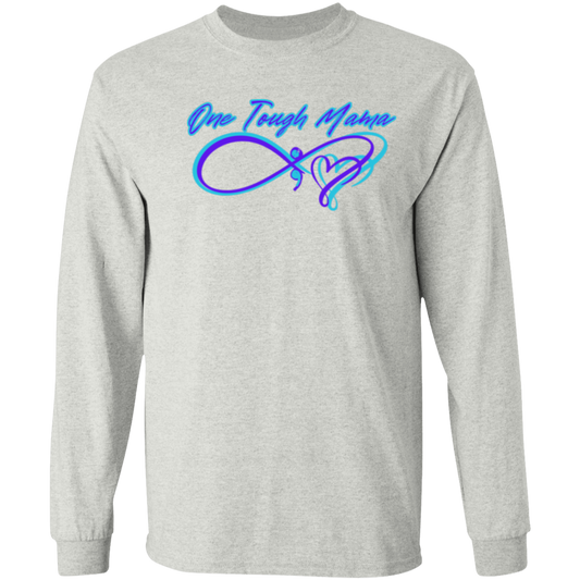 ONE TOUGH MAMA NEON BLUE LOGO SOFT L/S TSHIRT