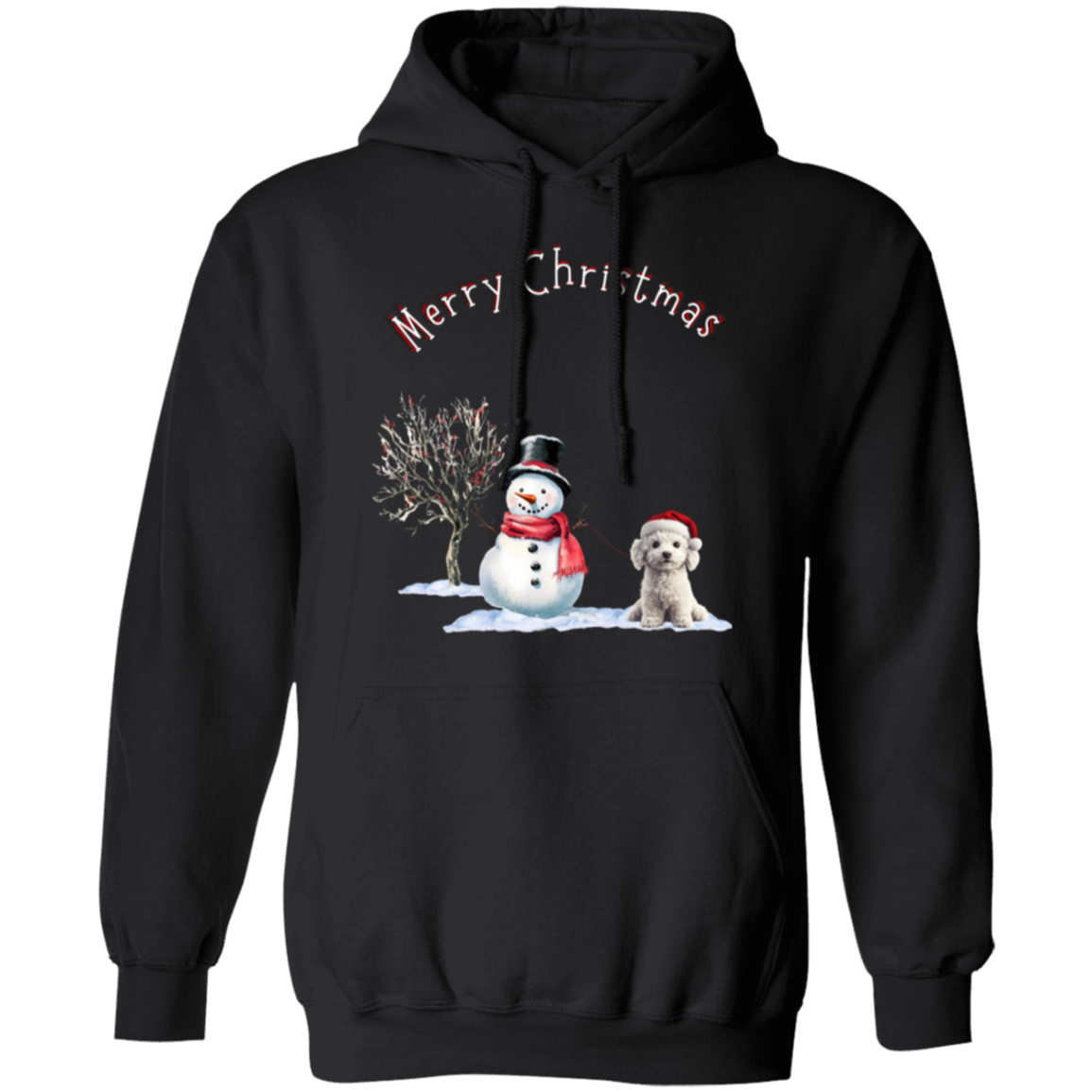 Merry Christmas Jolly Snowman Walking Dog Cozy Ladies Hoodie Choose your color