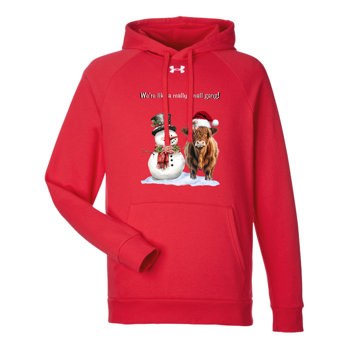 We’re Like a Really Small Gang, Cute Snowman with Highland Cow Under Armour Ladies Rival Fleece Hoodie