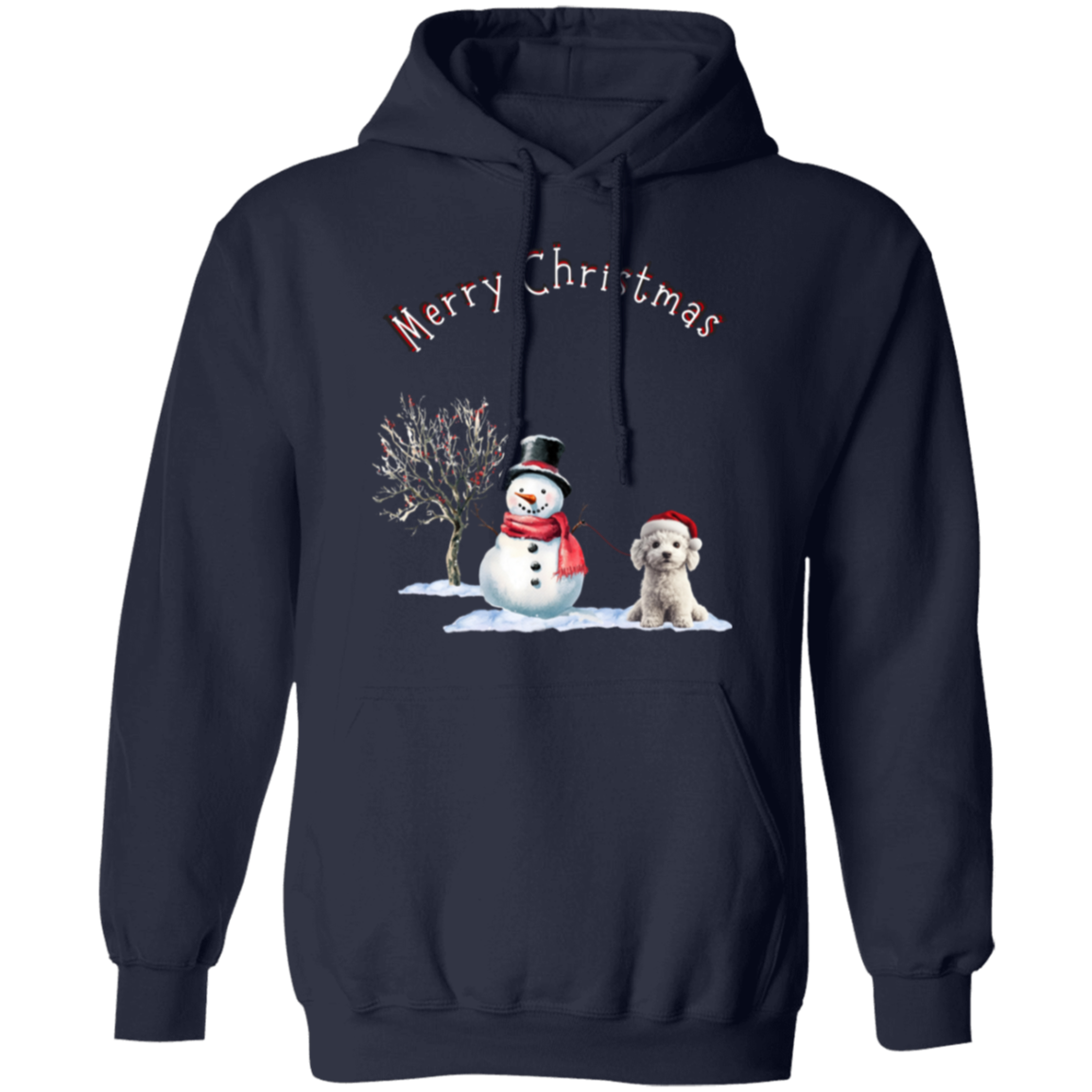 Merry Christmas Jolly Snowman Walking Dog Cozy Ladies Hoodie Choose your color