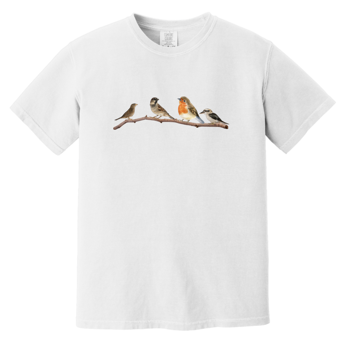 Birds On A Branch Watercolor Garment Dyed Heavyweight Comfort Colors Tshirts Fall Colors