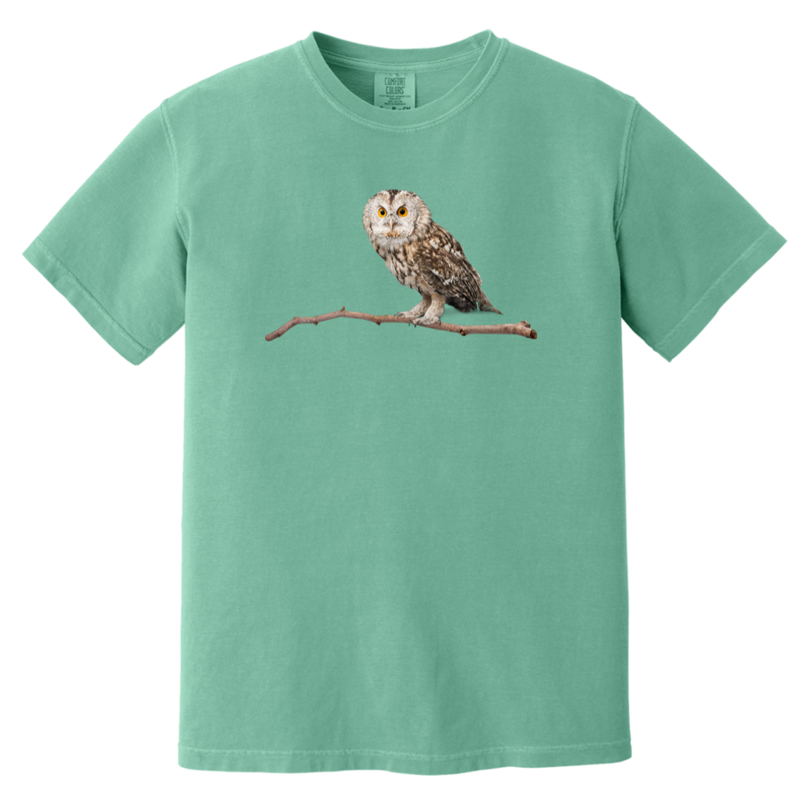 Owl on Branch Heavyweight Garment Dyed Comfort Colors Tshirts Fall Colors