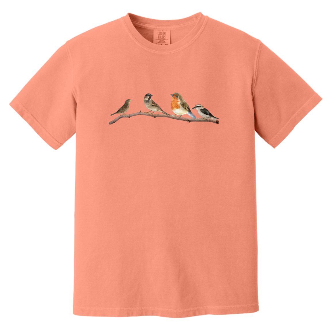 Birds On A Branch Watercolor Garment Dyed Heavyweight Comfort Colors Tshirts Fall Colors