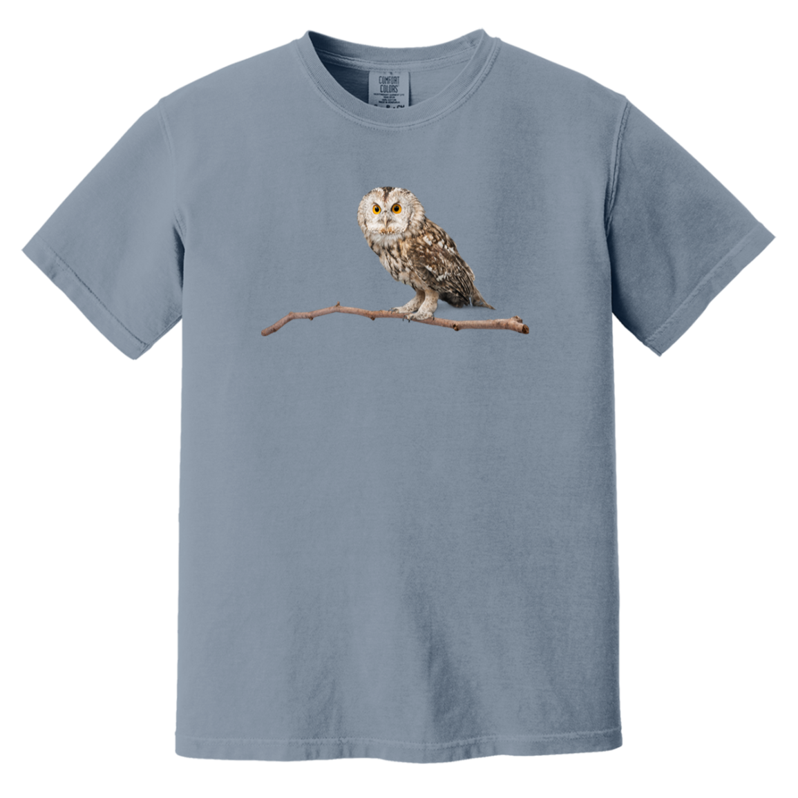 Owl on Branch Heavyweight Garment Dyed Comfort Colors Tshirts Fall Colors