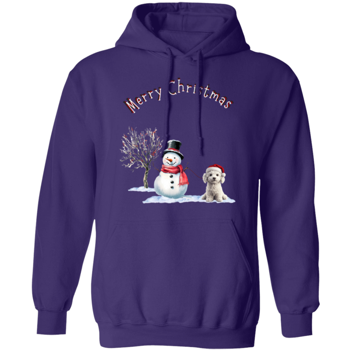 Merry Christmas Jolly Snowman Walking Dog Cozy Ladies Hoodie Choose your color