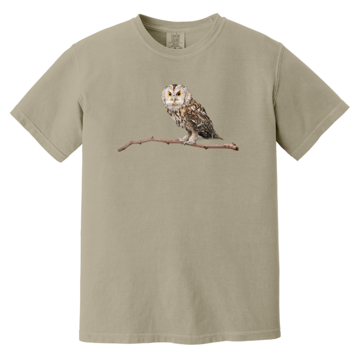 Owl on Branch Heavyweight Garment Dyed Comfort Colors Tshirts Fall Colors