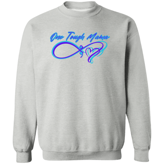 ONE TOUGH MAMA NEON BLUE LOGO LADIES SOFT SWEATSHIRT
