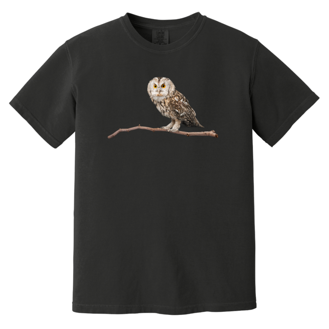 Owl on Branch Heavyweight Garment Dyed Comfort Colors Tshirts Fall Colors