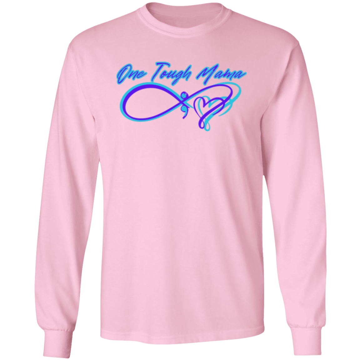 ONE TOUGH MAMA NEON BLUE LOGO SOFT L/S TSHIRT